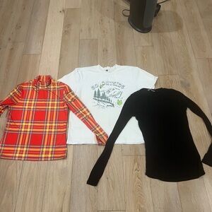 Set of 3 Shirts - Adanola T shirt white small - top shop turtleneck red medium